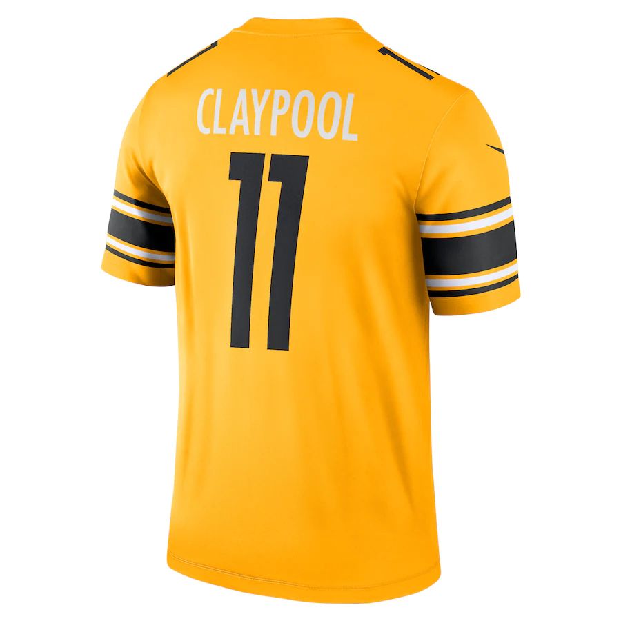 P.Steelers #11  Chase Claypool Gold Inverted Legend Jersey Stitched American Football Jerseys