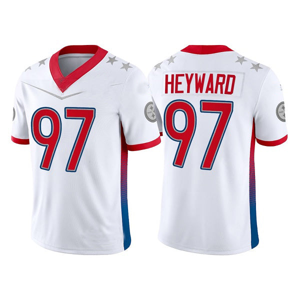 P.Steelers #97 Cameron Heyward 2022 White Pro Bowl Stitched Jersey American Football Jerseys