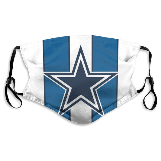 Custom Football Personalized D.Cowboy 01-White Dust Face Mask With Filters PM 2.5