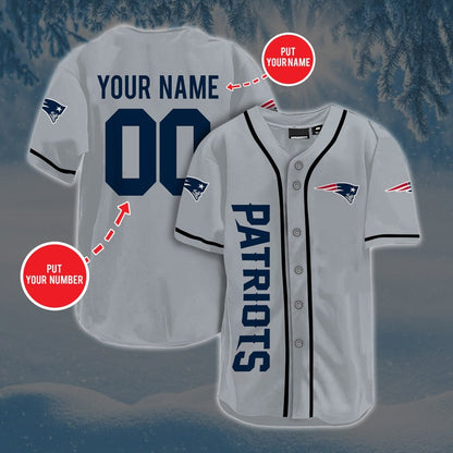 Personalized Custom New England Patriots Baseball Jersey Short Sleeve Sports Football Jersey
