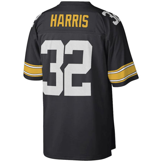 P.Steelers #32 Franco Harris Mitchell & Ness Black Legacy Replica Jersey Stitched American Football Jerseys