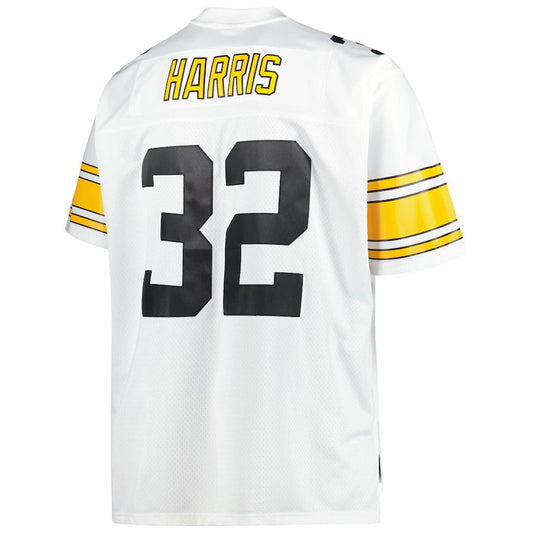 P.Steelers #32 Franco Harris Mitchell & Ness White Big & Tall 1976 Retired Player Replica Jersey Stitched American Football Jerseys