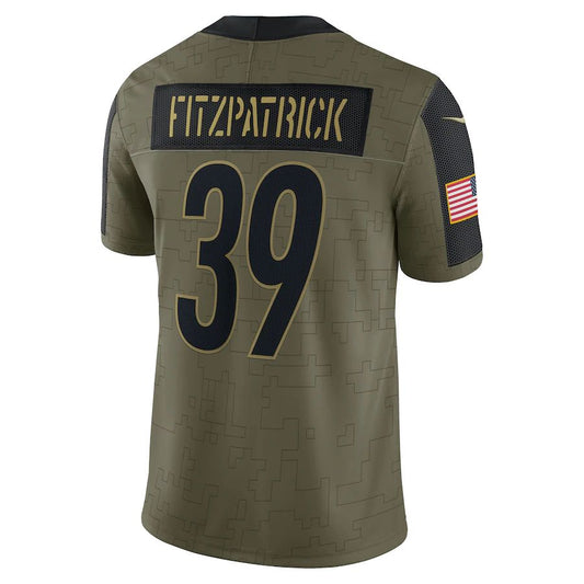 P.Steelers #39 Minkah Fitzpatrick Olive 2021 Salute To Service Limited Player Jersey Stitched American Football Jerseys