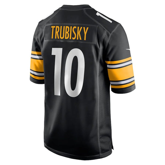 P.Steelers #10 Mitchell Trubisky Black Player Game Jersey Stitched American Football Jerseys