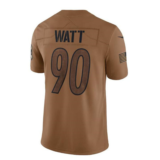 P.Steelers #90 T.J. Watt Brown 2023 Salute To Service Limited Jersey Stitched American Football Jerseys