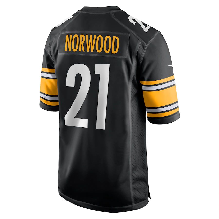 P.Steelers #21 Tre Norwood Black Game Jersey Stitched American Football Jerseys