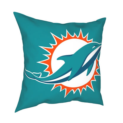 Custom Decorative Football Pillow Case Miami Dolphins Pillowcase Personalized Throw Pillow Covers