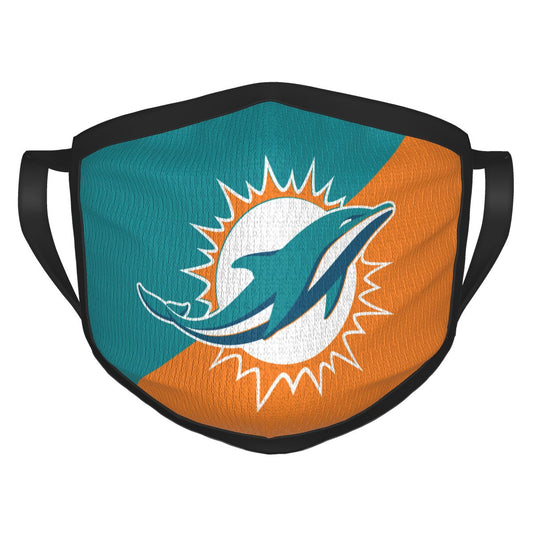 Custom Football Personalized Miami Dolphins Dust Face Mask With Filters PM 2.5