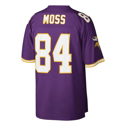 MN.Vikings #84 Randy Moss Mitchell & Ness Big & Tall 1998 Retired Player Replica Jersey Purple Stitched American Football Jerseys