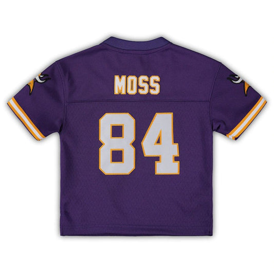 MN.Vikings #84 Randy Moss Mitchell & Ness Toddler 1998 Retired Legacy Jersey Purple Stitched American Football Jerseys