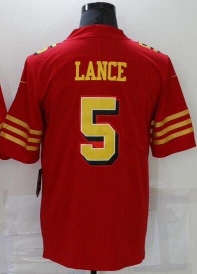 Men's #5 Trey Lance SF.49ers Limited Stitched Jerseys