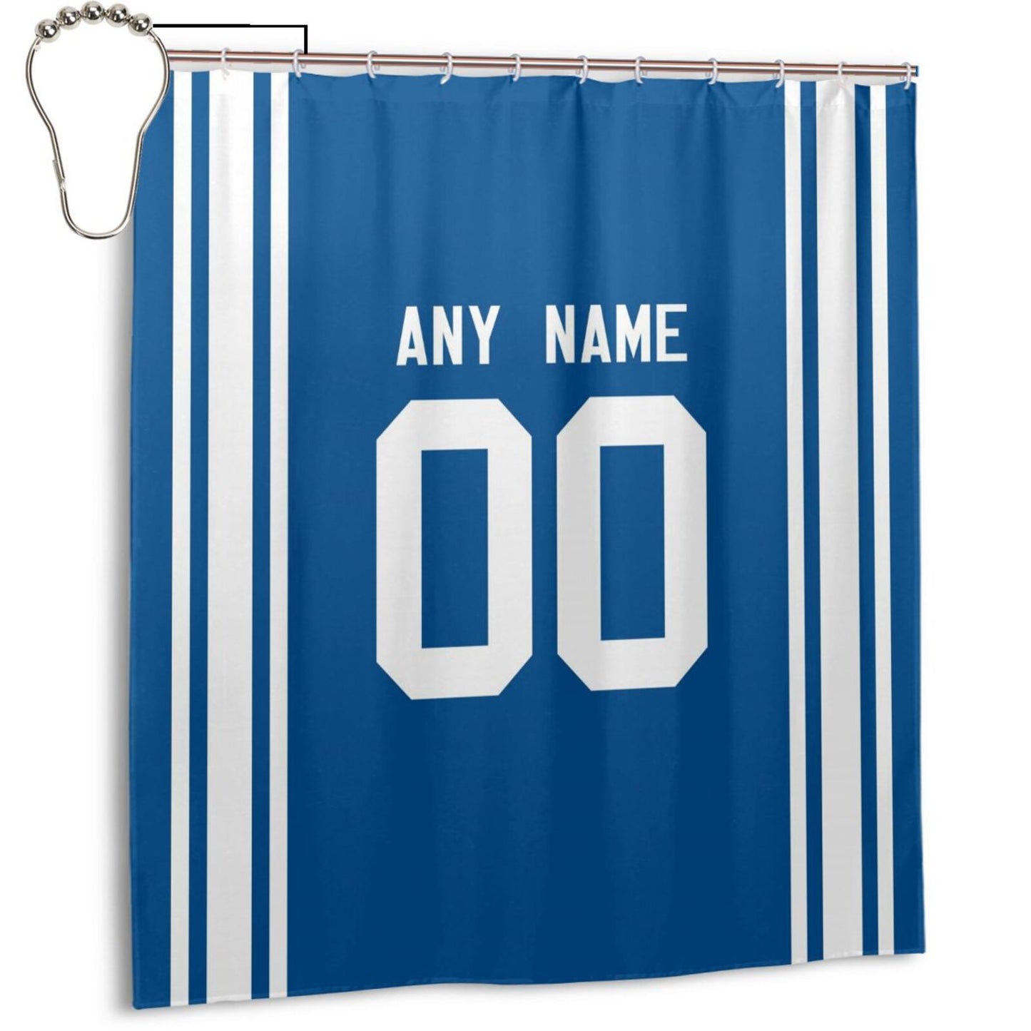 Custom Football New York Giants style personalized shower curtain custom design name and number set of 12 shower curtain hooks Rings