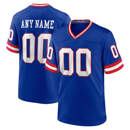 Royal New York Giants Custom Stitched Game Jersey