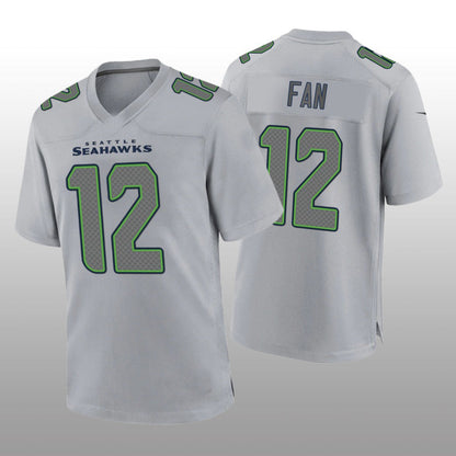 S.Seahawks #12  Fan Gray Atmosphere Game Jersey Stitched American Football Jerseys