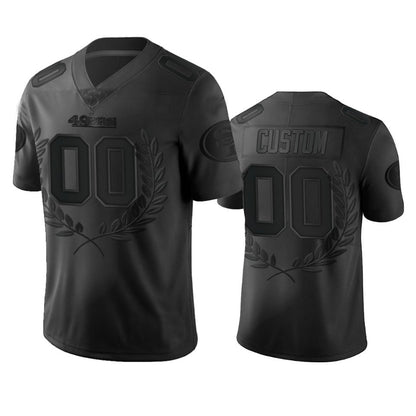 Custom Football San Francisco 49ers Black Platinum Stitched American Football Jerseys