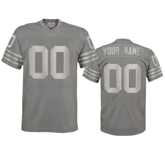 Custom Football San Francisco 49ers Grey Stitched American Football Jerseys