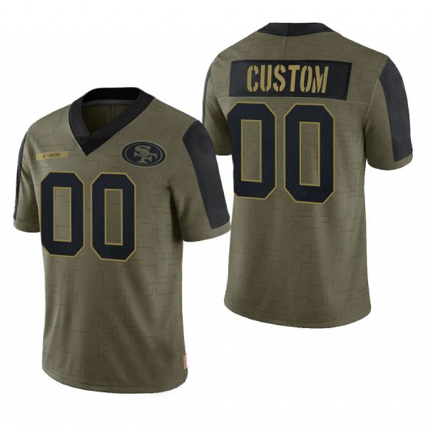 Custom Football San Francisco 49ers Olive 2021 Salute To Service Limited Jersey