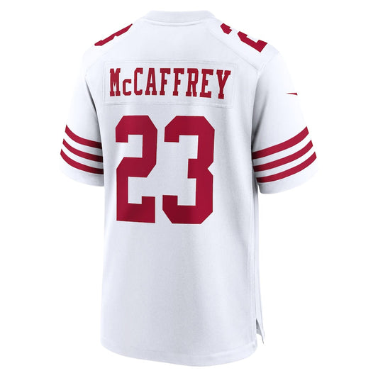 SF.49ers #23 Christian McCaffrey  White Game Player Jersey Stitched American Football Jerseys