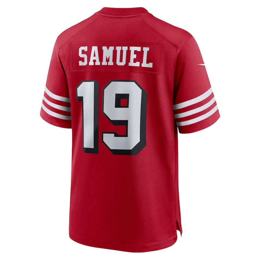 SF.49ers #19 Deebo Samuel Scarlet 75th Anniversary Alternate Red Stitched Game Jersey