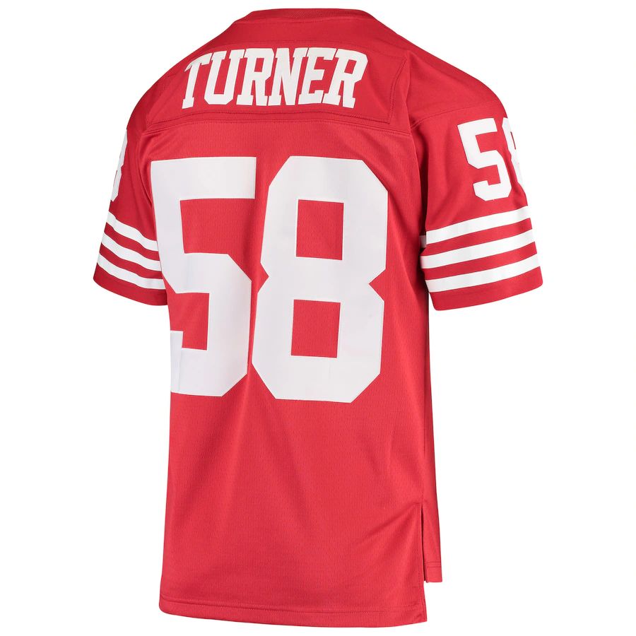 SF.49ers #58 Keena Turner Mitchell & Ness Scarlet 1982 Replica Legacy Throwback Player Jersey Stitched American Football Jerseys