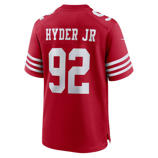 SF.49ers #92 Kerry Hyder Jr. Scarlet Game Player Jersey Stitched American Football Jerseys