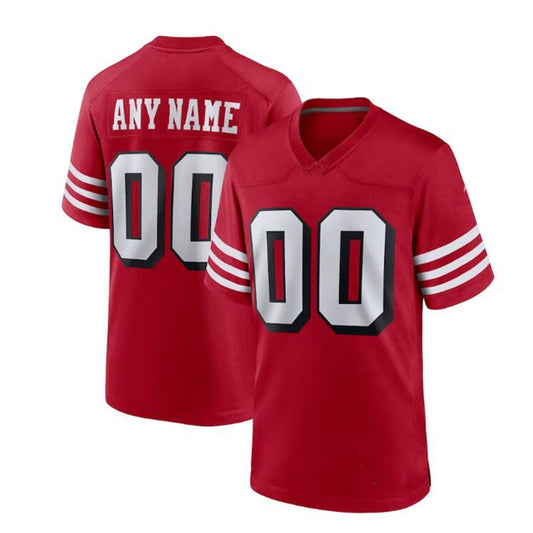 Custom SF.49ers Scarlet Alternate Game Jersey Stitched American Football Jerseys