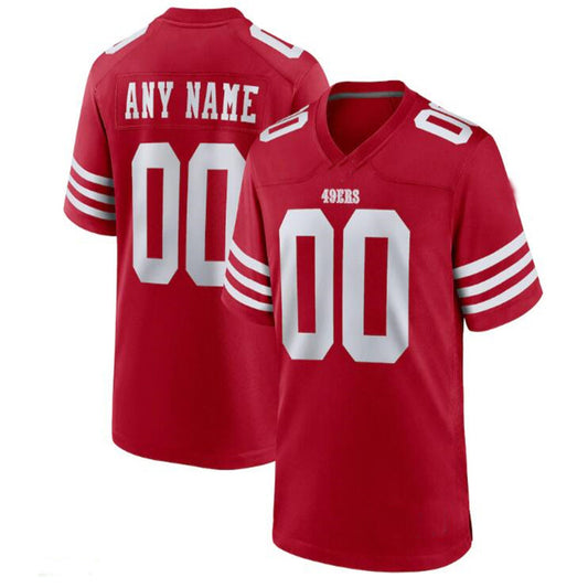 Custom SF.49ers Scarlet Jersey Stitched American Football Jerseys