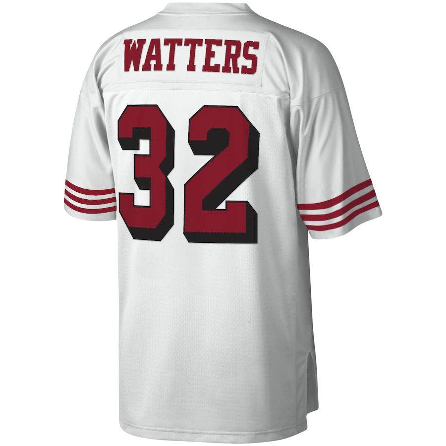 SF.49ers #32 Ricky Watters Mitchell & Ness White Legacy Replica Jersey Stitched American Football Jerseys