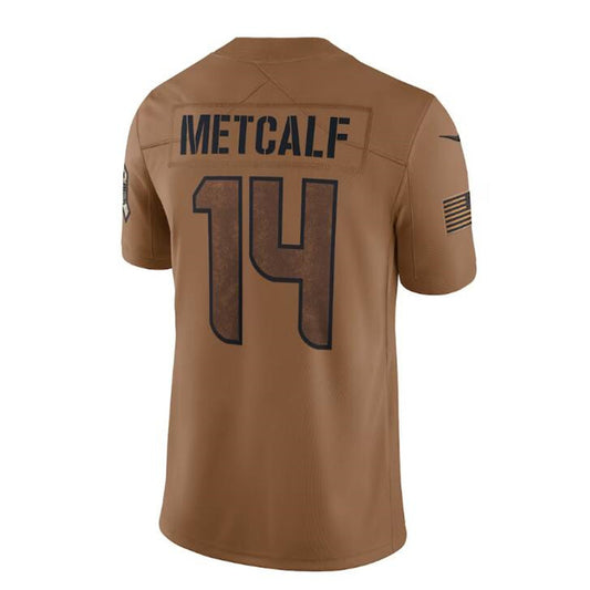 S.Seahawks #14 DK Metcalf Brown 2023 Salute To Service Limited Jersey Stitched American Football Jerseys