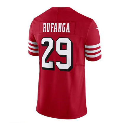 SF. 49ers #29 Talanoa Hufanga Alternate Vapor F.U.S.E. Limited Jersey - Scarlet Stitched American Football Jersey