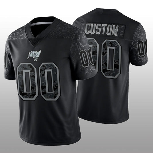 Custom Football Tampa Bay Buccaneers Stitched Black RFLCTV Limited Jersey