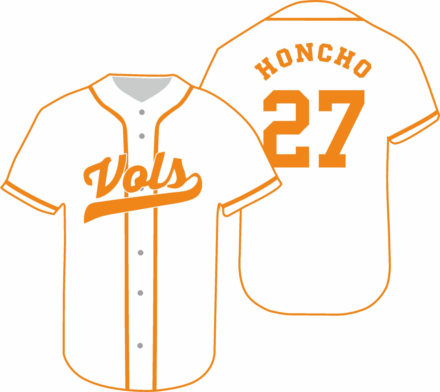 Custom Baseball Tennessee Mike Honcho Jerseys Unisex Stitched Letter And Numbers For Men Women Youth Birthday Gift