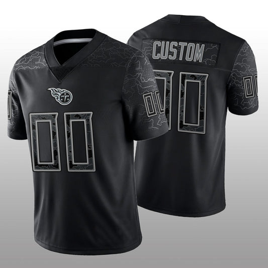 Custom Football Tennessee Titans Stitched Black RFLCTV Limited Jersey