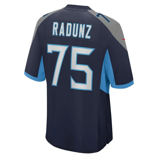 T.Titans #75 Dillon Radunz Navy Game Jersey Stitched American Football Jerseys