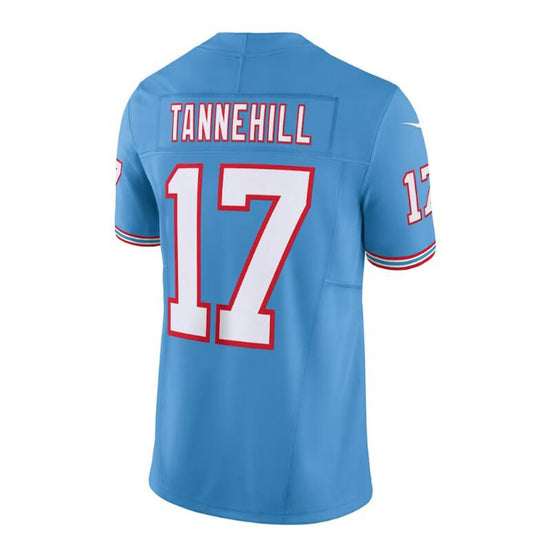 T.Titans #17 Ryan Tannehill Light Blue Oilers Throwback Vapor F.U.S.E. Limited Jersey Stitched American Football Jerseys