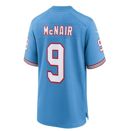 T.Titans #9 Steve McNair Light Blue Oilers Throwback Retired Player Game Jersey Stitched American Football Jerseys
