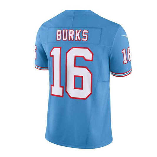 T.Titans #16 Treylon Burks Light Blue Oilers Throwback Vapor F.U.S.E. Limited Jersey Stitched American Football Jerseys