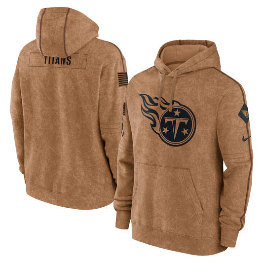 T.Titans Blank Brown 2023 Salute To Service Club Pullover Hoodie