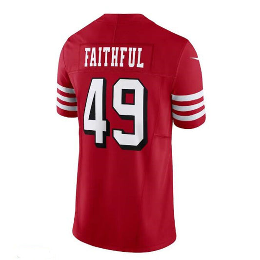 SF. 49ers #49 The Faithful Alternate Vapor F.U.S.E. Limited Jersey - Scarlet Stitched American Football Jersey