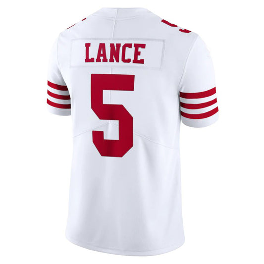 5 Trey Lance New SF.49er White Stitched American Football Jerseys 2022