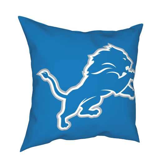 Custom Decorative Football Pillow Case Detroit Lions Blue Pillowcase Personalized Throw Pillow Covers