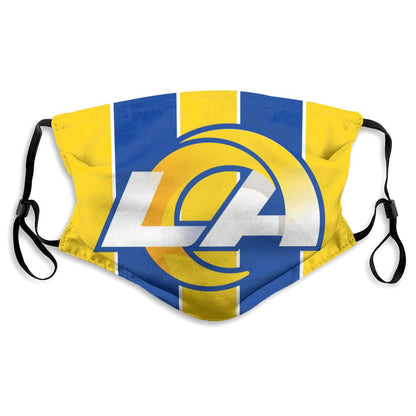 Custom Football Personalized LA.Ram 01-Yellow Dust Face Mask With Filters PM 2.5
