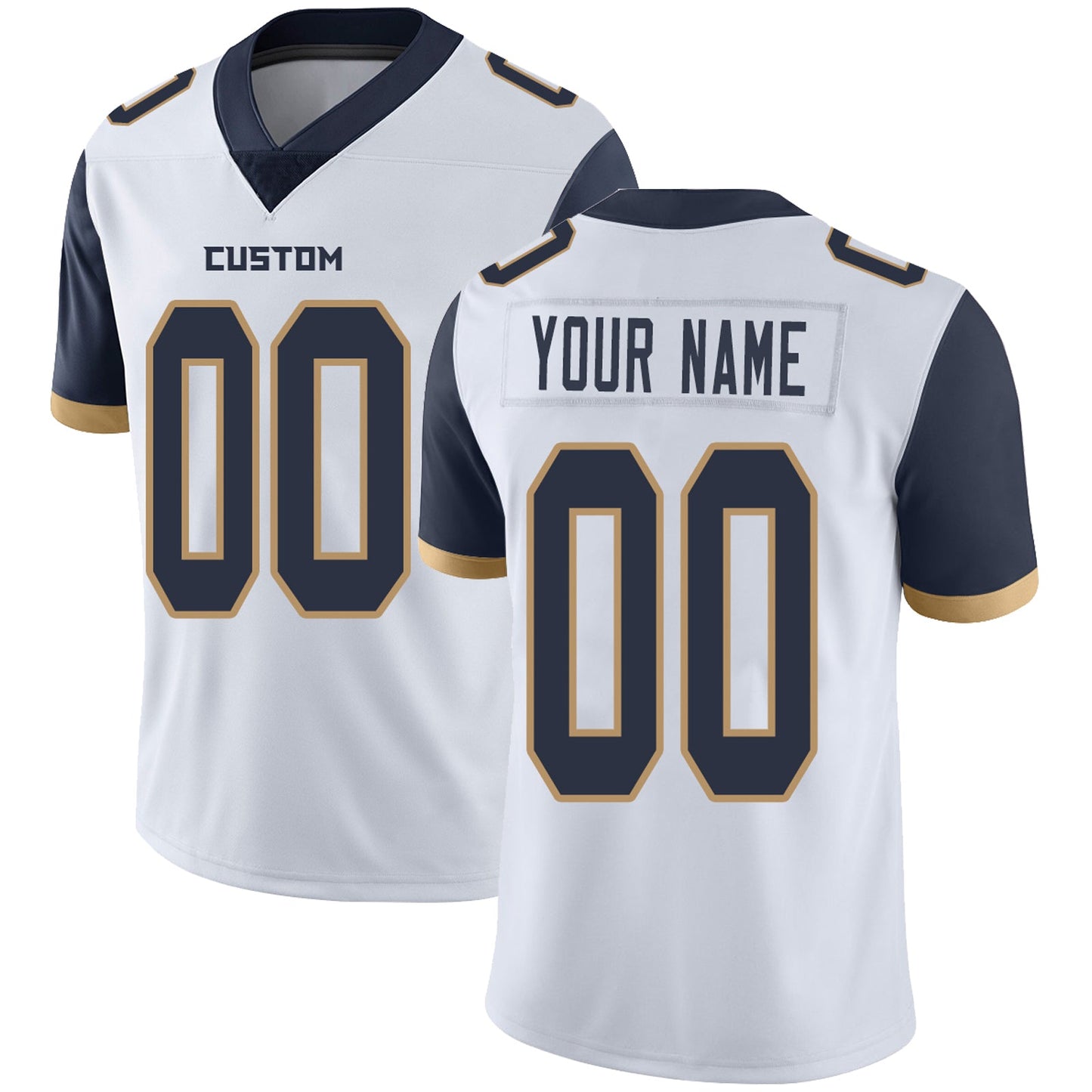 Custom LA.Rams Football Jerseys Team Player or Personalized Design Your Own Name for Men's Women's Youth Jerseys Navy