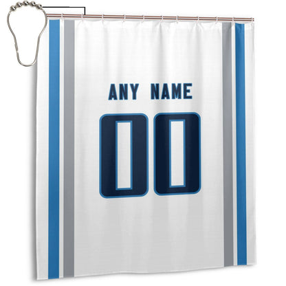 Custom Football Tennessee Titans style personalized shower curtain custom design name and number set of 12 shower curtain hooks Rings