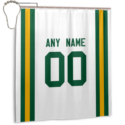 Custom Football Green Bay Packers style personalized shower curtain custom design name and number set of 12 shower curtain hooks Rings