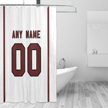 Custom Football Arizona cardinal style personalized shower curtain custom design name and number set of 12 shower curtain hooks Rings