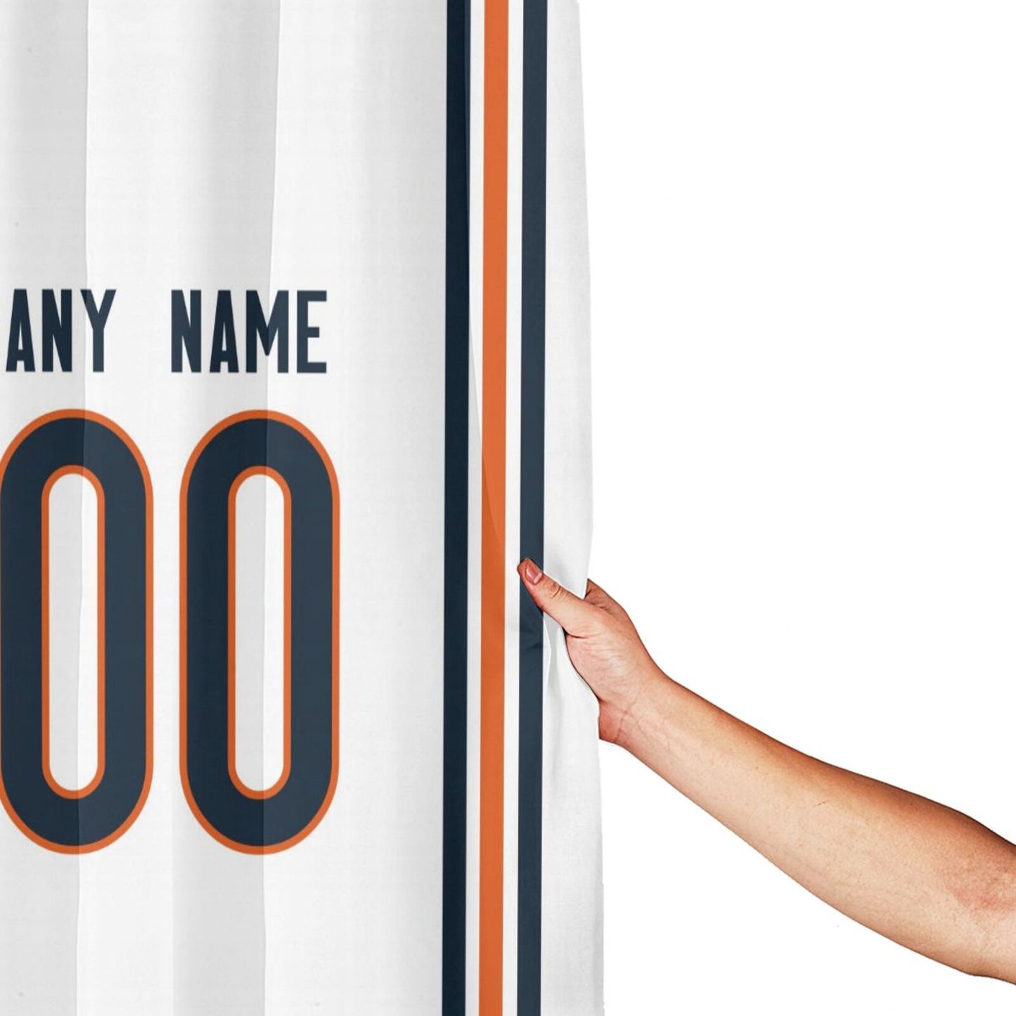 Custom Football Chicago Bears style personalized shower curtain custom design name and number set of 12 shower curtain hooks Rings
