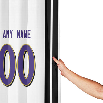 Custom Football Baltimore Ravens style personalized shower curtain custom design name and number set of 12 shower curtain hooks Rings