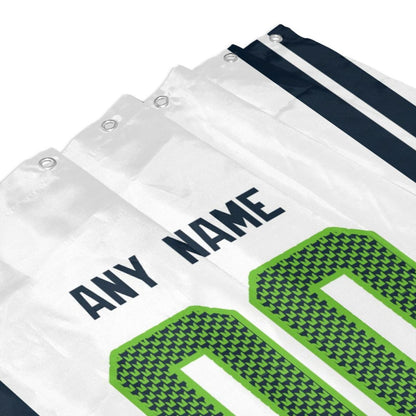 Custom Football Seattle Seahawks style personalized shower curtain custom design name and number set of 12 shower curtain hooks Rings