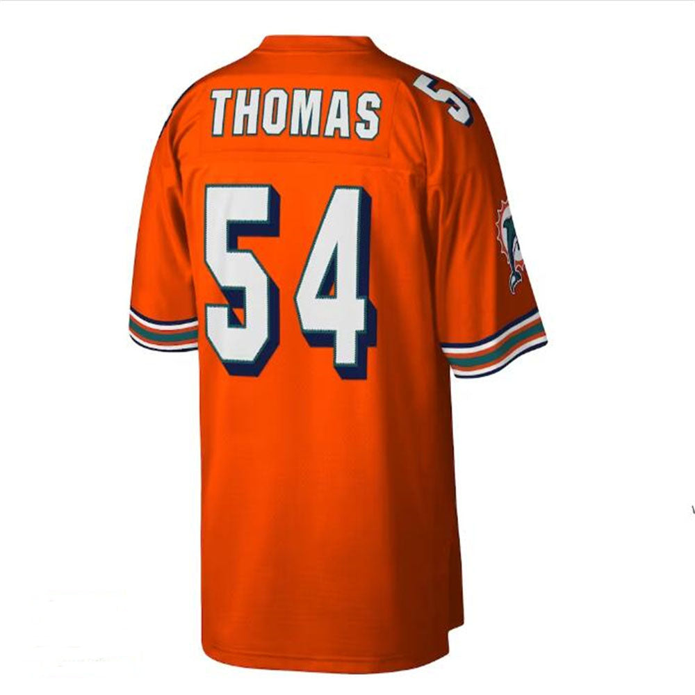 M.Dolphins #54 Zach Thomas Mitchell & Ness 2004 Legacy Replica Jersey - Orange Stitched American Football Jerseys